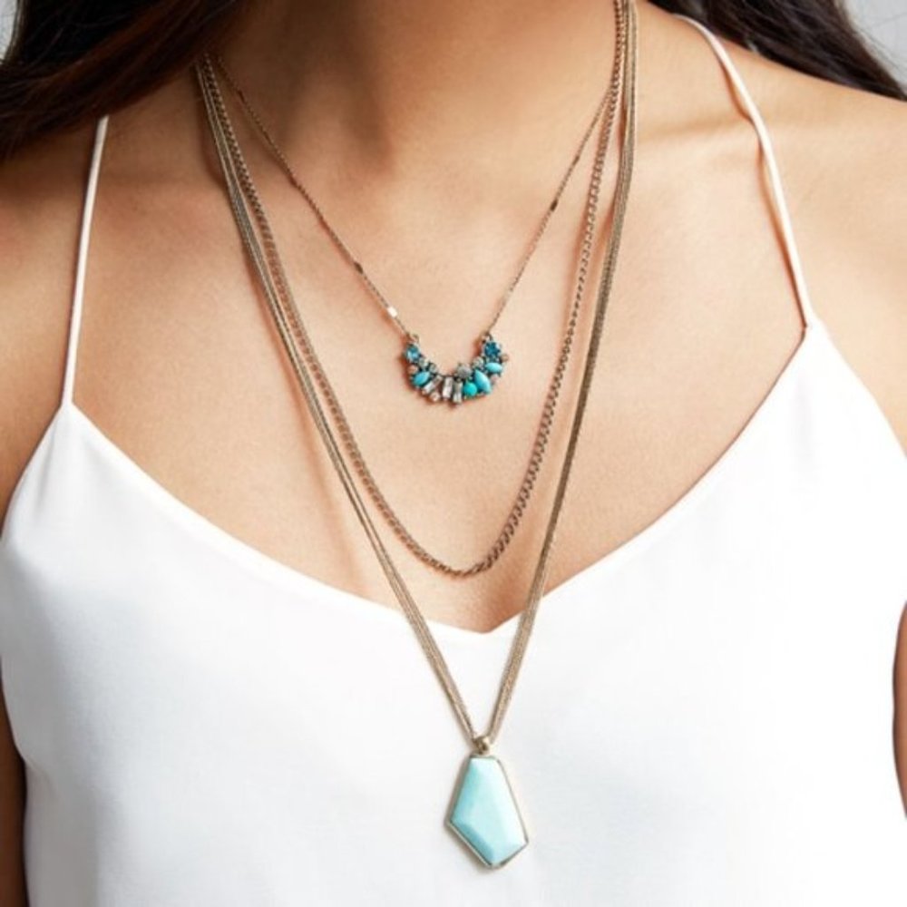 Layered Geometric Necklace set